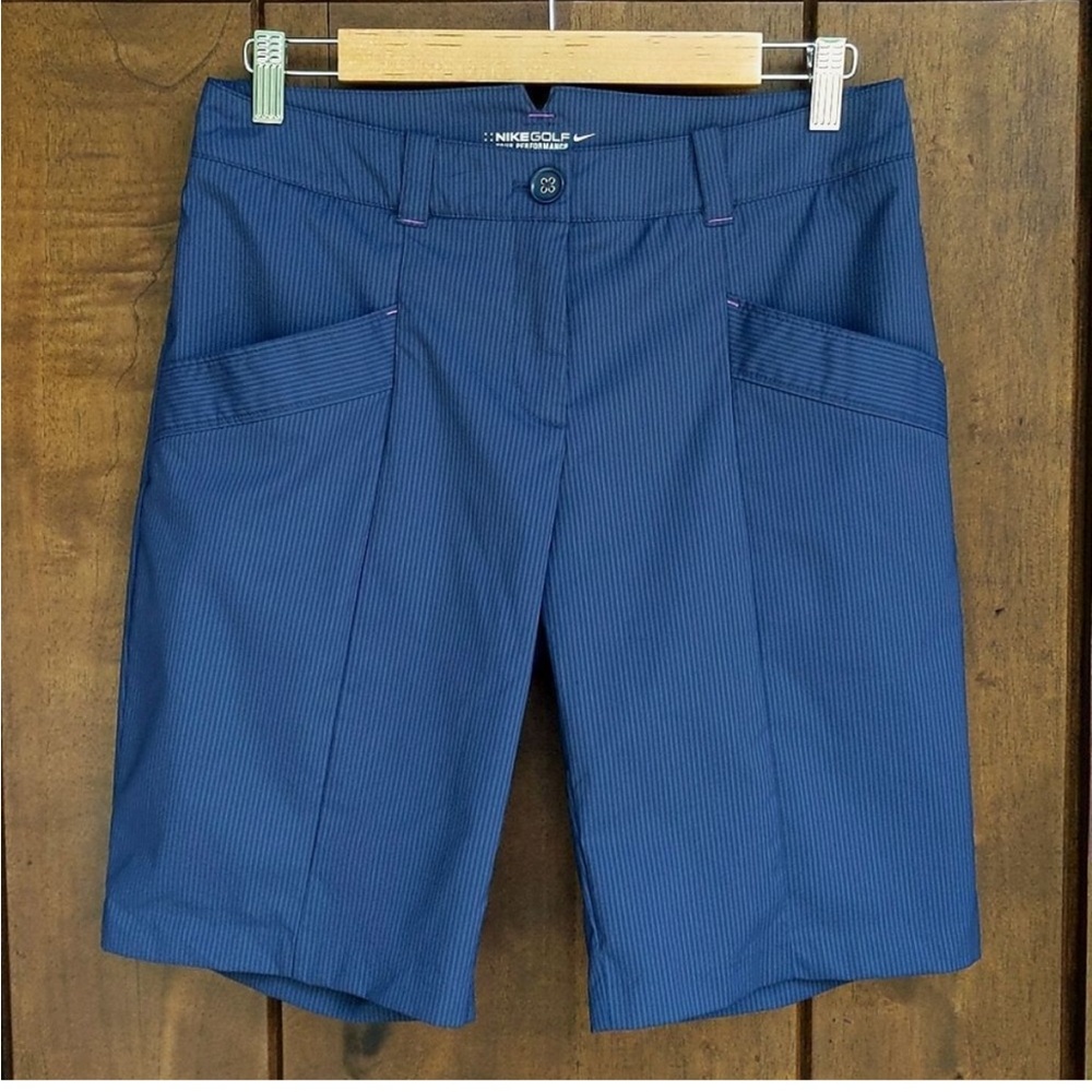 Women's NIKE GOLF TOUR PERFORMANCE NAVY PINSTRIPE SHORTS
